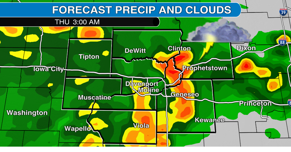 Stormy weather through Thursday in the Quad Cities area