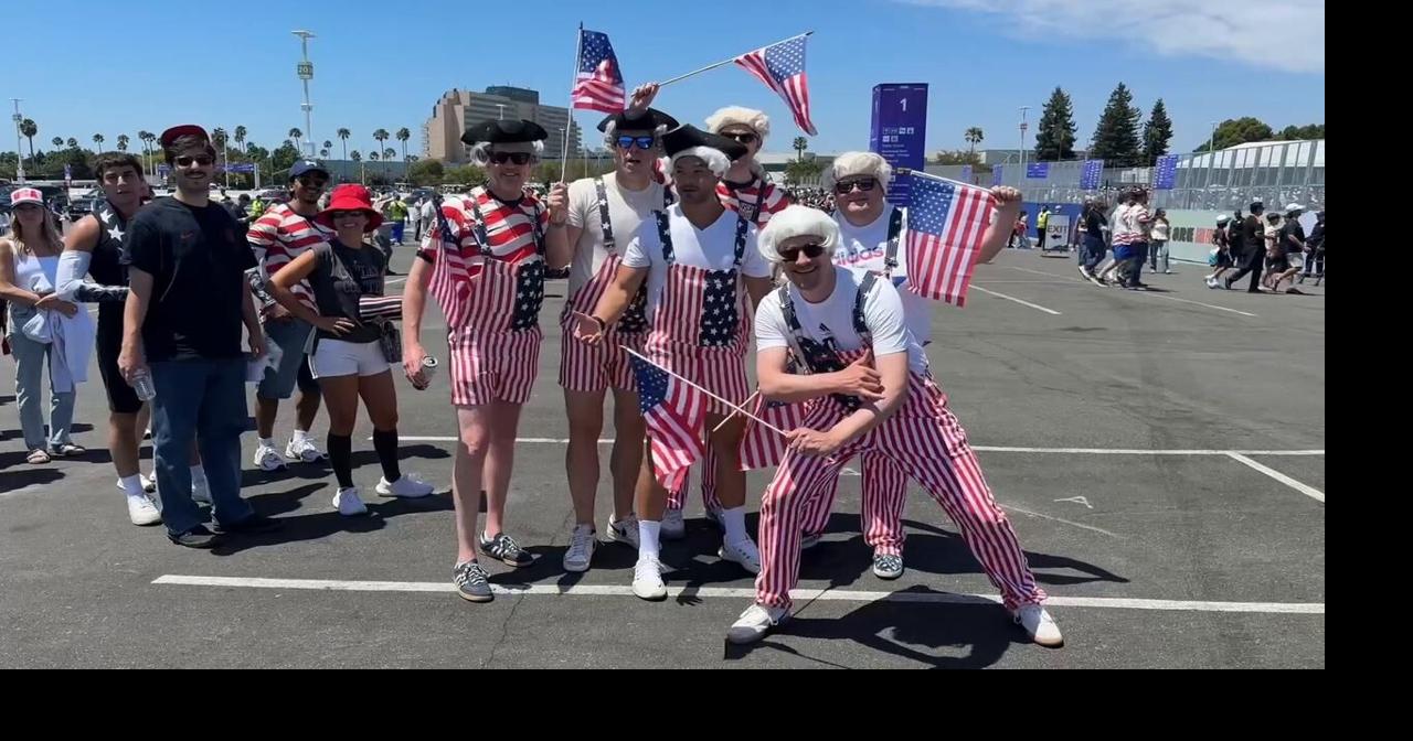 US: Colorful US supporters build atmosphere before Bosnia match.
