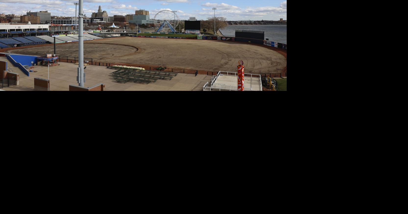 Bush Turf replacing baseball field at Modern Woodmen Park