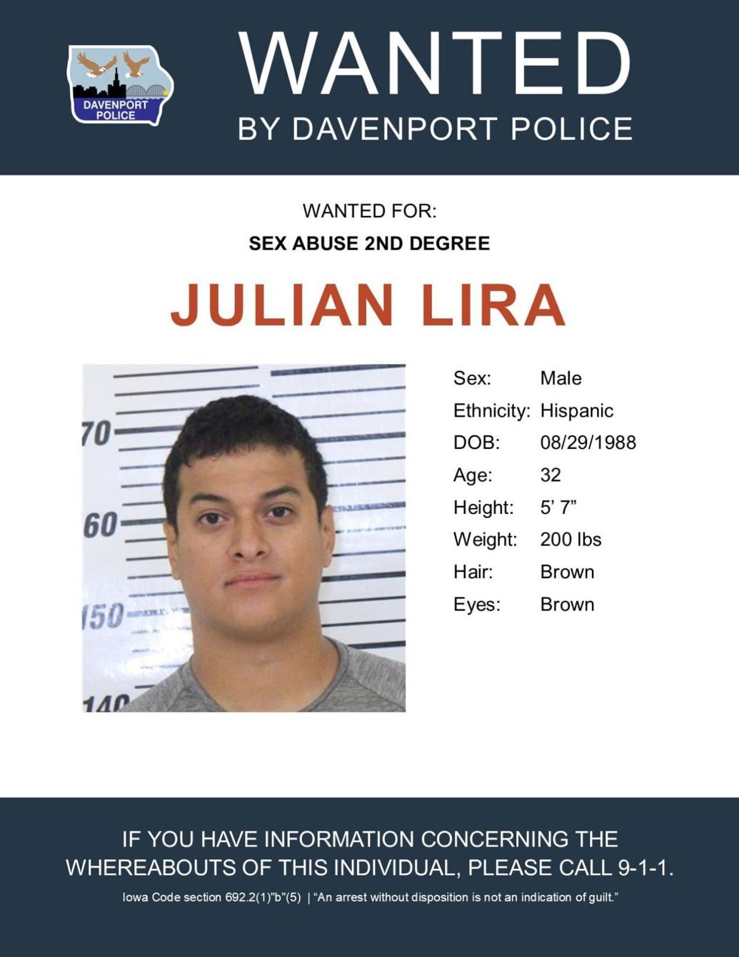 Davenport police seeks public help in locating man wanted onabuse