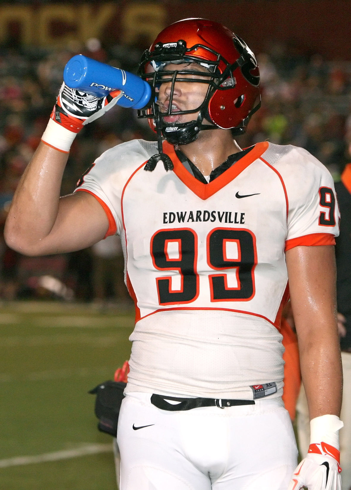 A.J. Epenesa (Edwardsville)  Football helmets, Edwardsville, Football