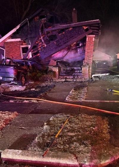 Moline Dispatch Moline home collapses, catches fire after truck hits it