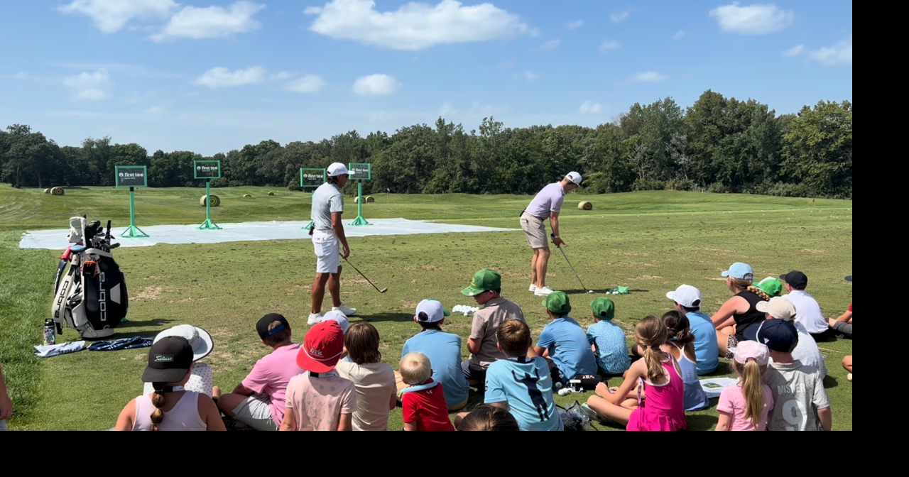 Rickie Fowler and Ben Griffin tee off at Wednesday's Youth Clinic