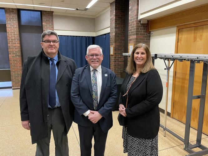 Photo from left to right; Left, Jeff Herron (Vice President for Institutional Effectiveness, Planning, and Compliance); Center, Mark McCormick, (President of Middlesex College); Right, Linda Scherr (Vice President for Academic Affairs)