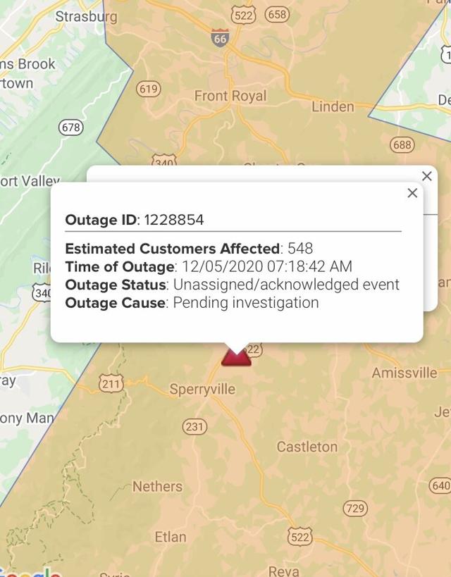 Rappahannock Electric Power Outage Map - Map