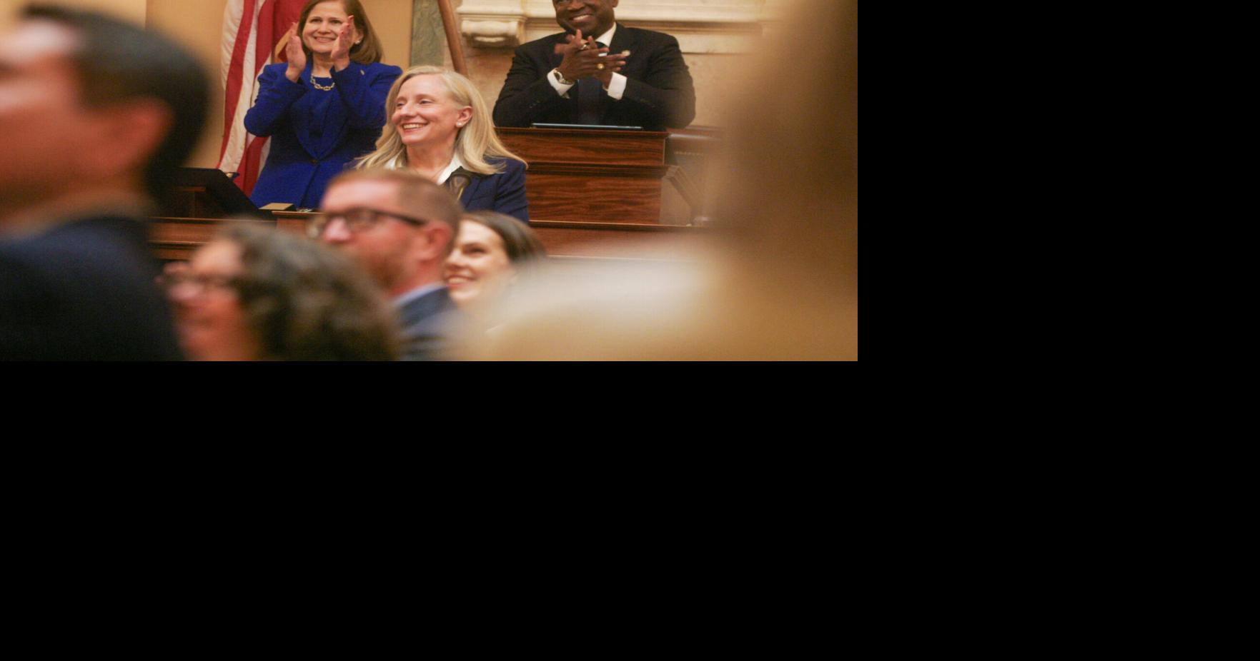 Spanberger urges action on democracy, costs in first address to Virginia lawmakers