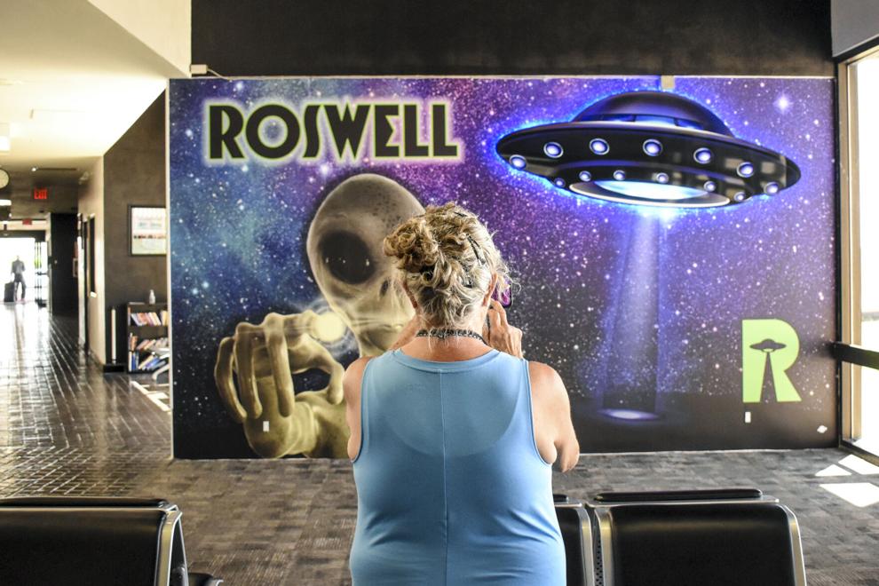 Selfie wall at airport lands just in time for UFO Festival Photo