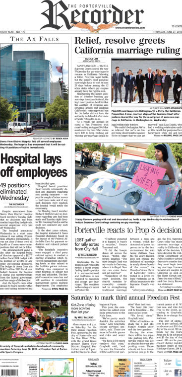 Recorder Front Page 6-27-13 | | recorderonline.com