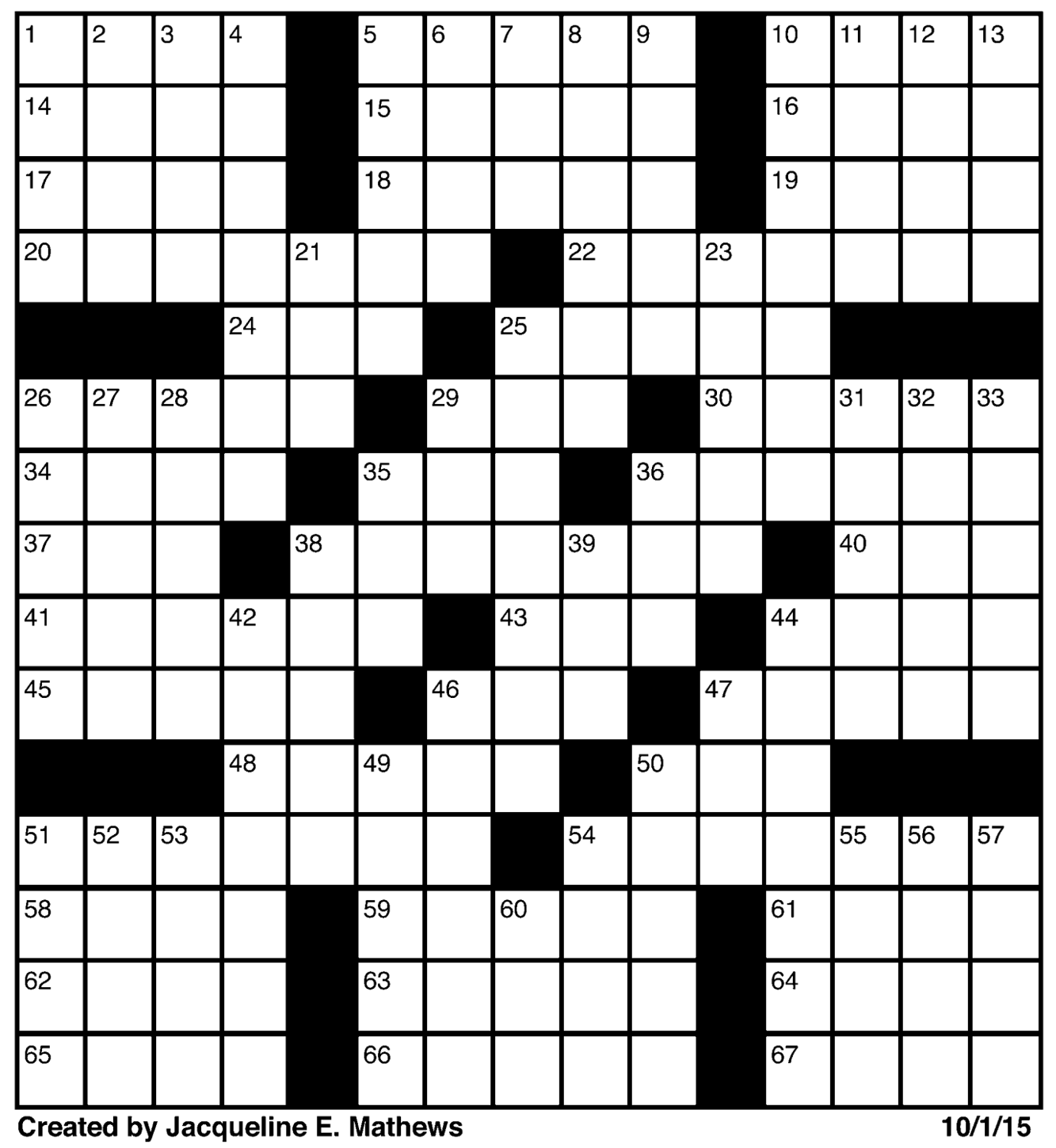 Crossword October 1 Puzzles