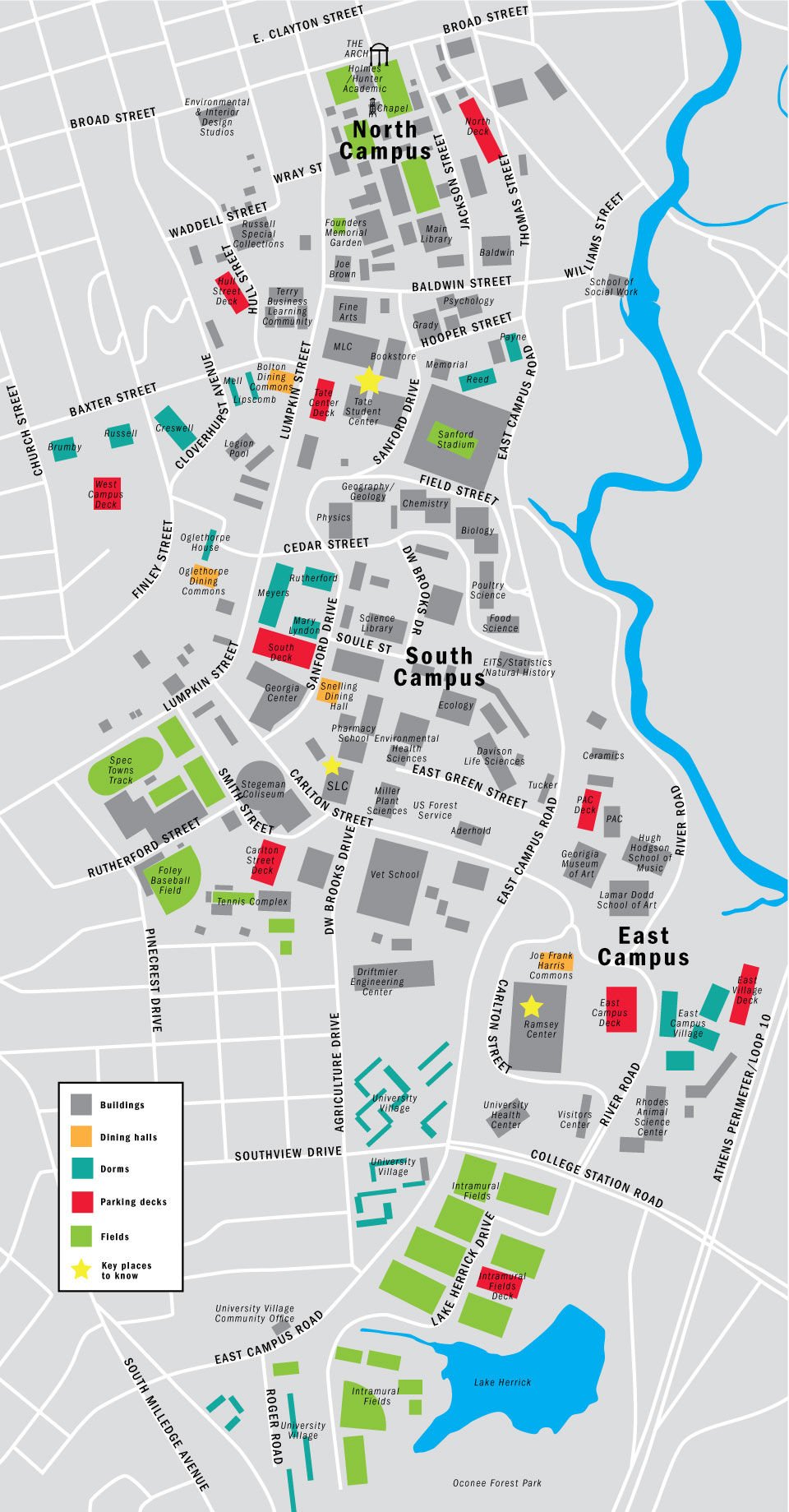 Uga Campus Map With Building Numbers Tourist Map Of English 4815