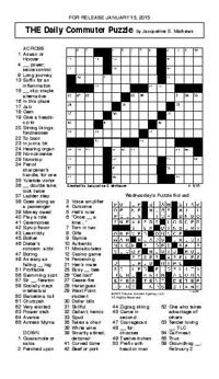 Crossword January 15 Puzzles Redandblack Com