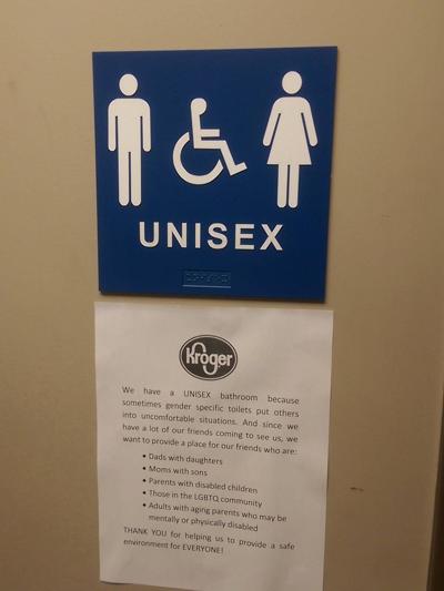 Kroger unisex bathroom