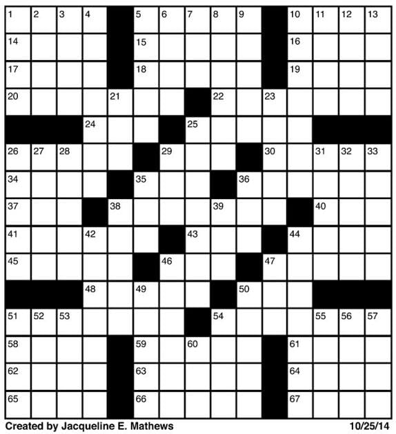 Crossword October 25 Puzzles