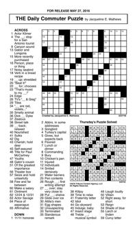 Crosswords May 28 2016 Crosswords Redandblack Com