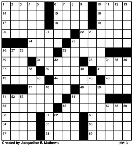 Crossword Jan 9 Puzzles Redandblack Com