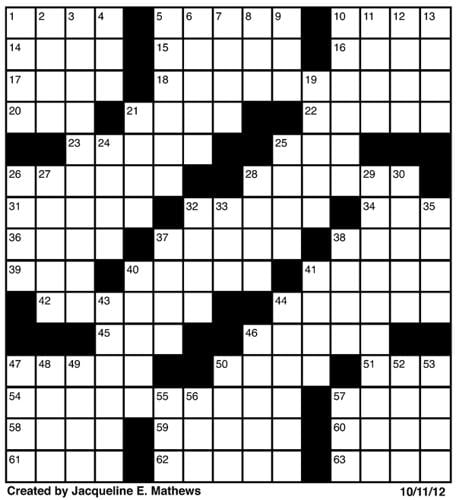 Crossword, Oct. 11 | Puzzles | redandblack.com