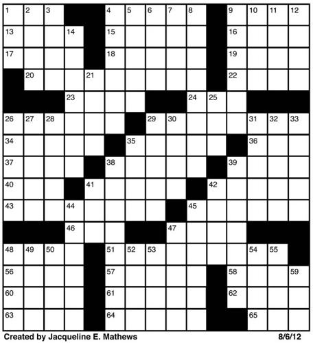 Crossword, August 6 | Puzzles | redandblack.com