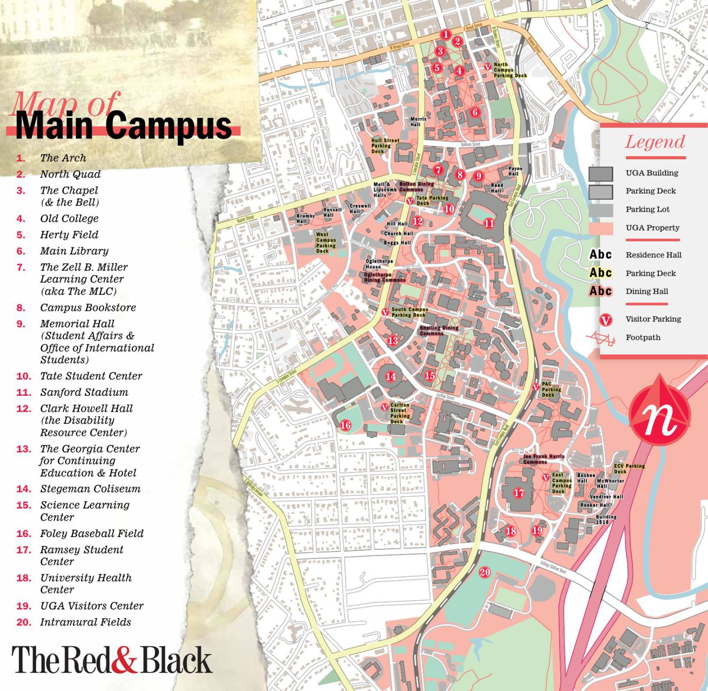 Uga Campus Map With Building Numbers - Map