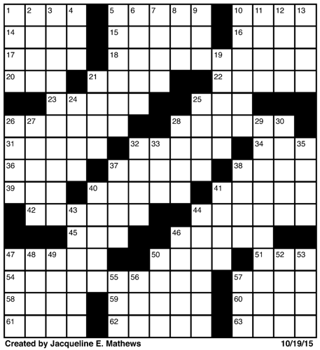Crossword October 19 | Puzzles | redandblack.com