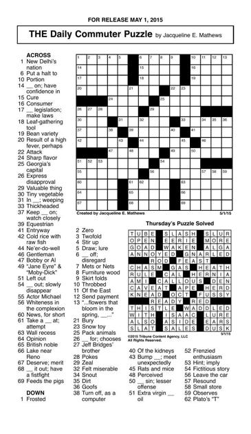 Furniture Wood Crossword