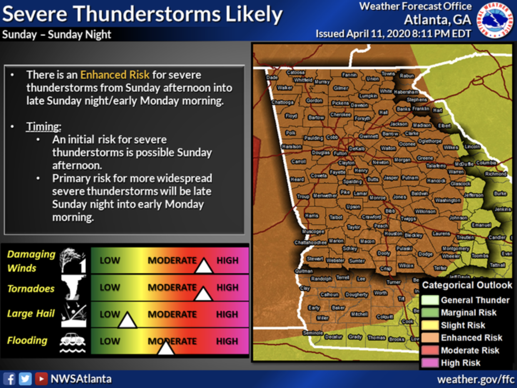 Severe weather expected across Sunday City News Severe weather expected across Sunday City News