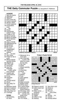 Commuter Crossword Puzzle Free - The Daily Commuter Puzzle Crosswords
