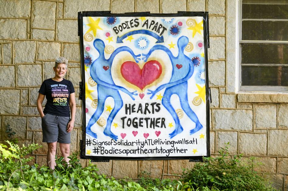 Art Teacher Hangs Covid 19 Mural Outside Of Athens Home To Inspire