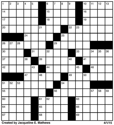 Crossword April 1 | Puzzles | redandblack.com