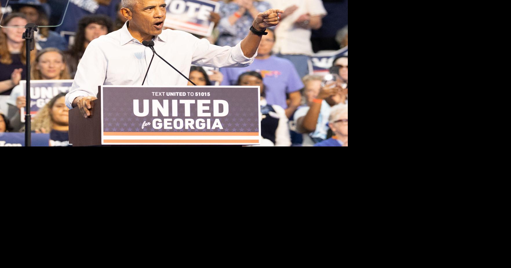 ‘We need to flip it’: Obama speaks at Atlanta rally alongside Ossoff and Bottoms