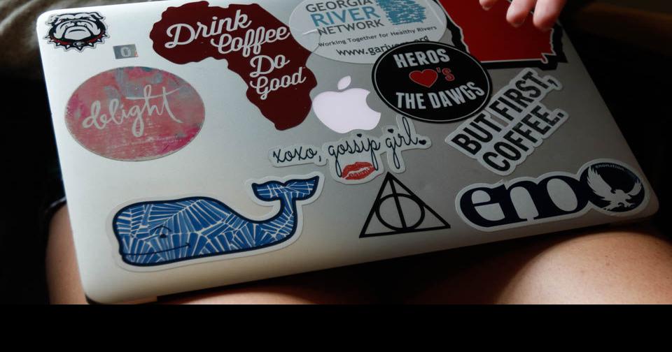 Through laptop stickers, students find outlet for personal