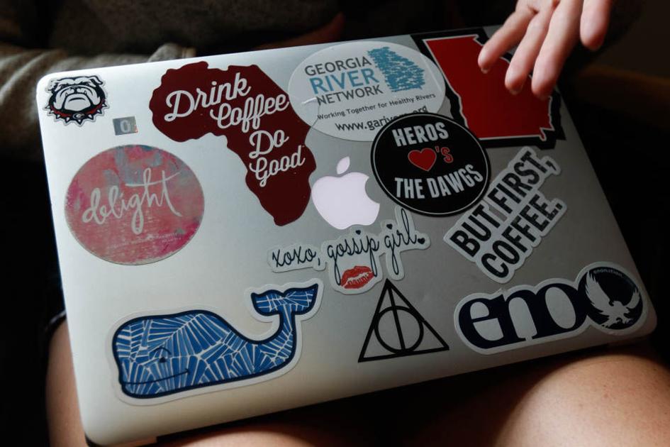 Through Laptop Stickers Students Find Outlet For Personal Expression Culture Redandblack Com