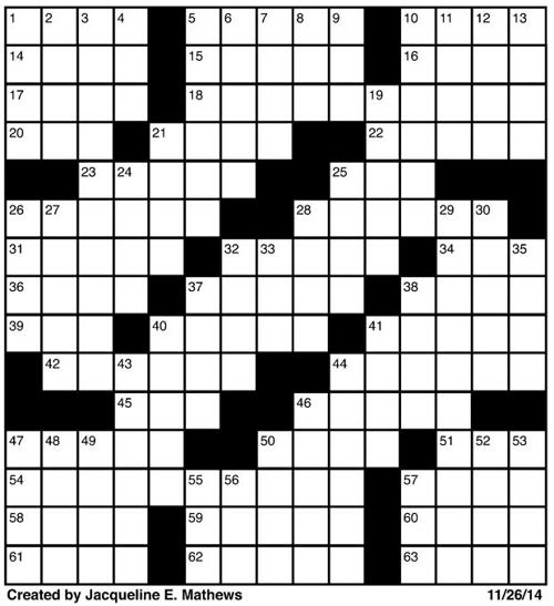 Crossword November 26 | Puzzles | redandblack.com