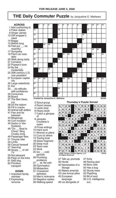 Crosswords June 5 2020 Crosswords Redandblack Com