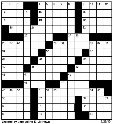 Crossword February 20 | Puzzles | redandblack.com