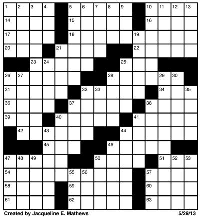 Crossword May 29 | Crossword | redandblack.com