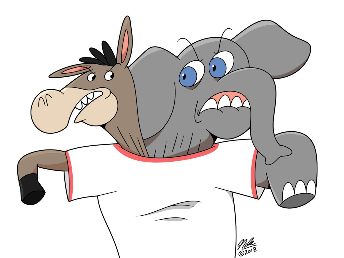 SATIRE: Live donkey and elephant forced into same shirt to make them get  along | Opinion 