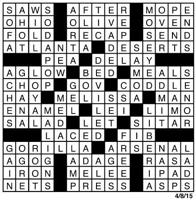 Crossword April 7 | Puzzles | redandblack.com