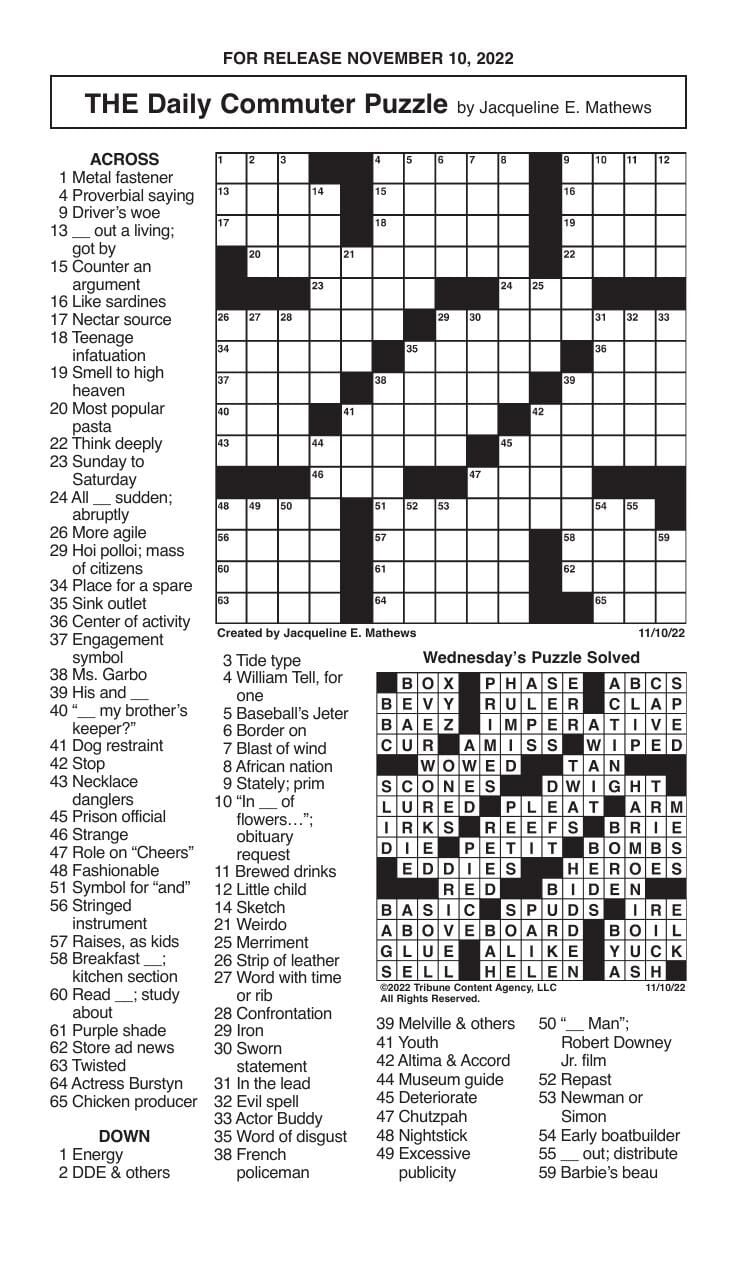 November Crosswords