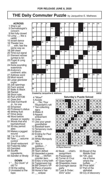 Crosswords, June 8, 2020 | Crosswords | redandblack.com