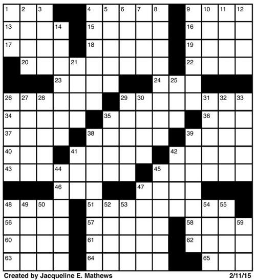 Crossword Februrary 11 | Puzzles | redandblack.com