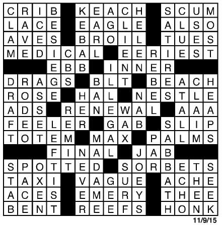 Crossword-answers-november 9 | Puzzles | Redandblack.com