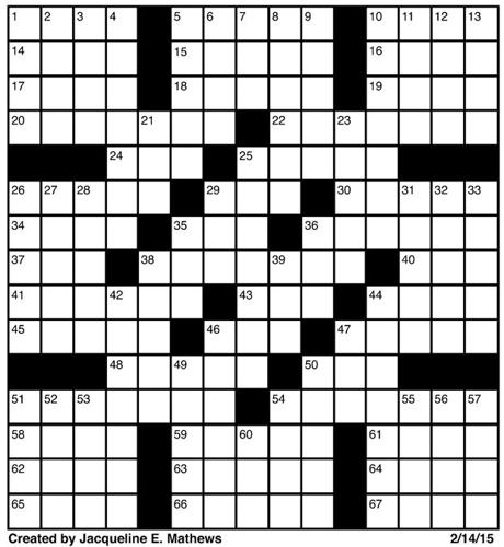 Crossword Februrary 14 | Puzzles | redandblack.com