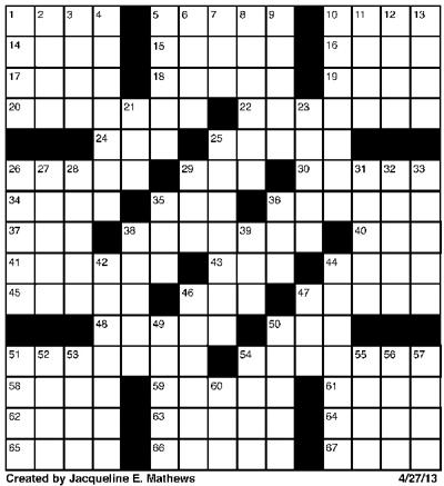 Crossword April 27 | Puzzles | redandblack.com