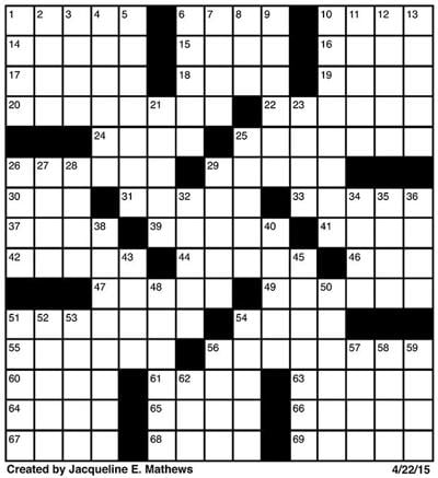 Crossword April 22 Puzzles redandblack com