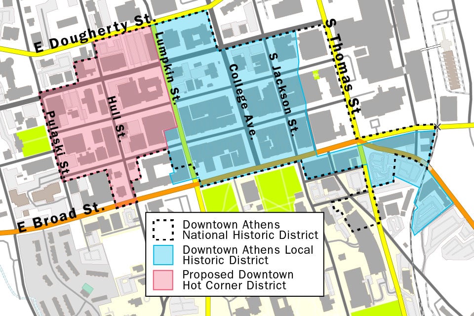 Map Of Downtown Athens Ga Discussion Continues For Proposed Western Downtown Athens Local Historic  District | City News | Redandblack.com