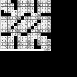 Crossword March 13 | Puzzles | redandblack.com