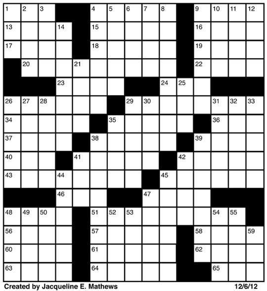 Crossword, Dec. 6 | Puzzles | redandblack.com