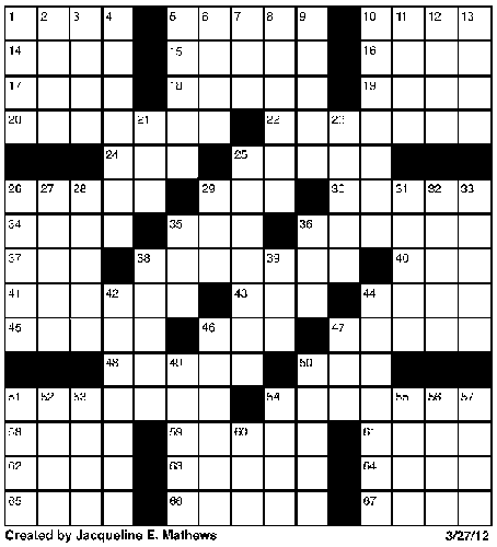 Crossword, March 27 | Puzzles | redandblack.com
