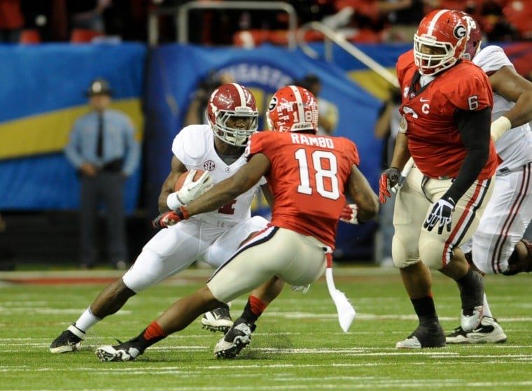 Georgia Football on X: Countdown to kickoff #18  Bacarri Rambo takes an  INT to the house vs Auburn in 2011 #Moments  / X