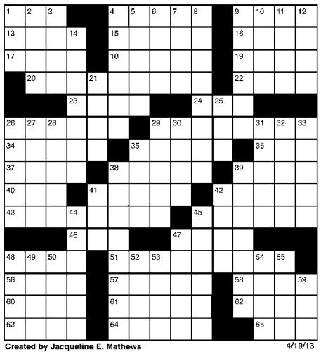 Crossword April 19 | Puzzles | redandblack.com